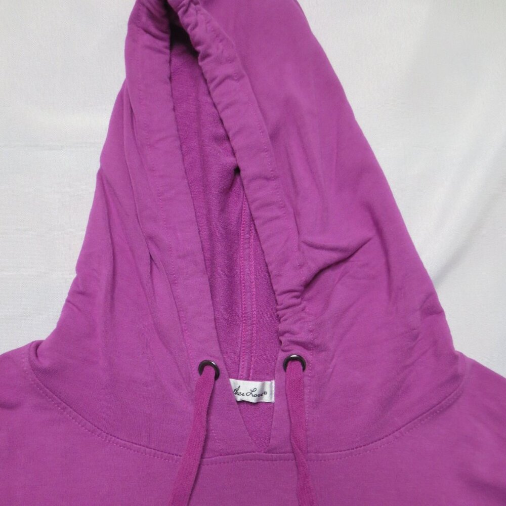 ANOTHER LOVE womens TOP shirt FUSHIA cropped OVERSIZED hoodie SIZE L - Picture 10 of 12